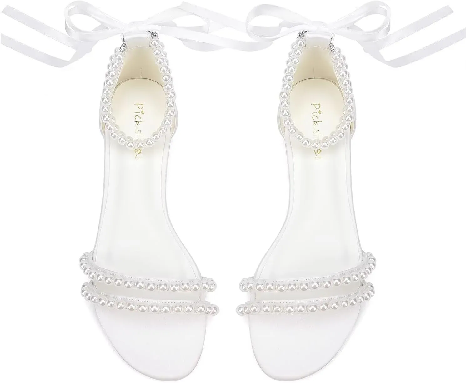 Pearl Flats Bridal Sandals Wedding Flats for Bride Open Toe Beach Wedding Shoes