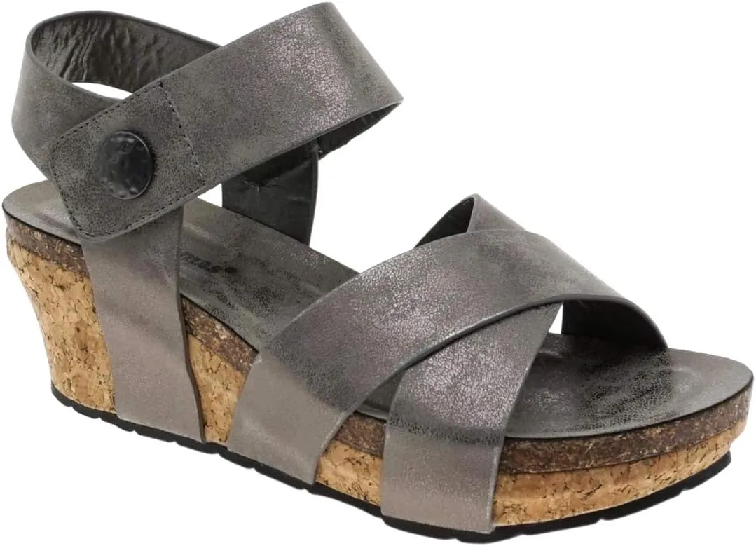 Pierre Dumas Womens Chantal-4 Wedge Sandal (8.5, Pewter)