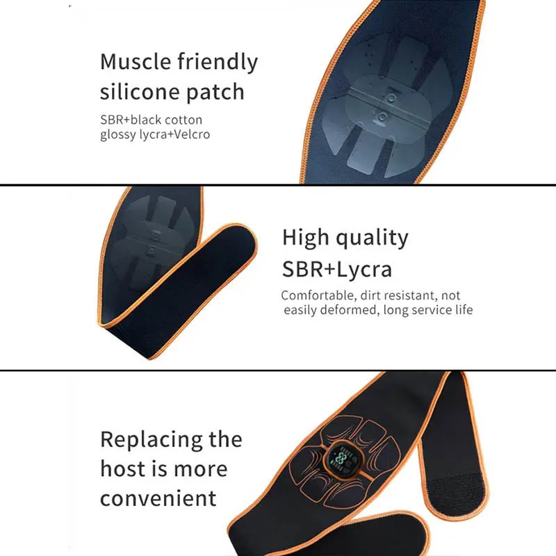 Premium ABS Muscle Stimulator EMS Abdominal Trainer – USB Rechargeable Vibration Fitness Belt for Home Gym, 10 Modes, 30 Intensity Levels, Wearable Electrostimulation Massager for Abs & Waist