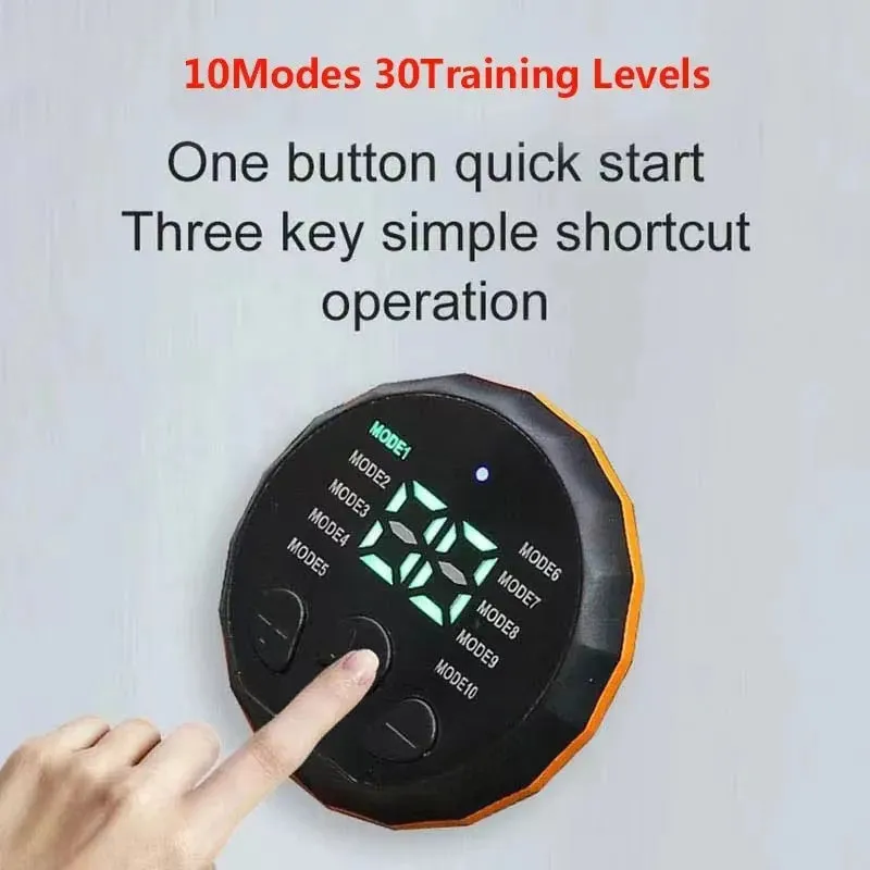 Premium ABS Muscle Stimulator EMS Abdominal Trainer – USB Rechargeable Vibration Fitness Belt for Home Gym, 10 Modes, 30 Intensity Levels, Wearable Electrostimulation Massager for Abs & Waist