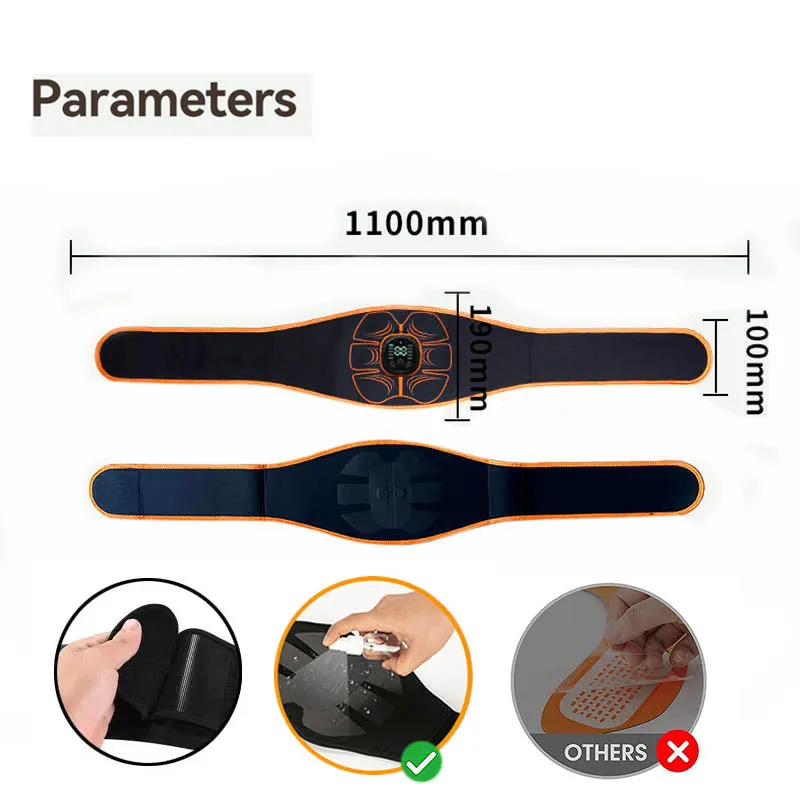 Premium ABS Muscle Stimulator EMS Abdominal Trainer – USB Rechargeable Vibration Fitness Belt for Home Gym, 10 Modes, 30 Intensity Levels, Wearable Electrostimulation Massager for Abs & Waist