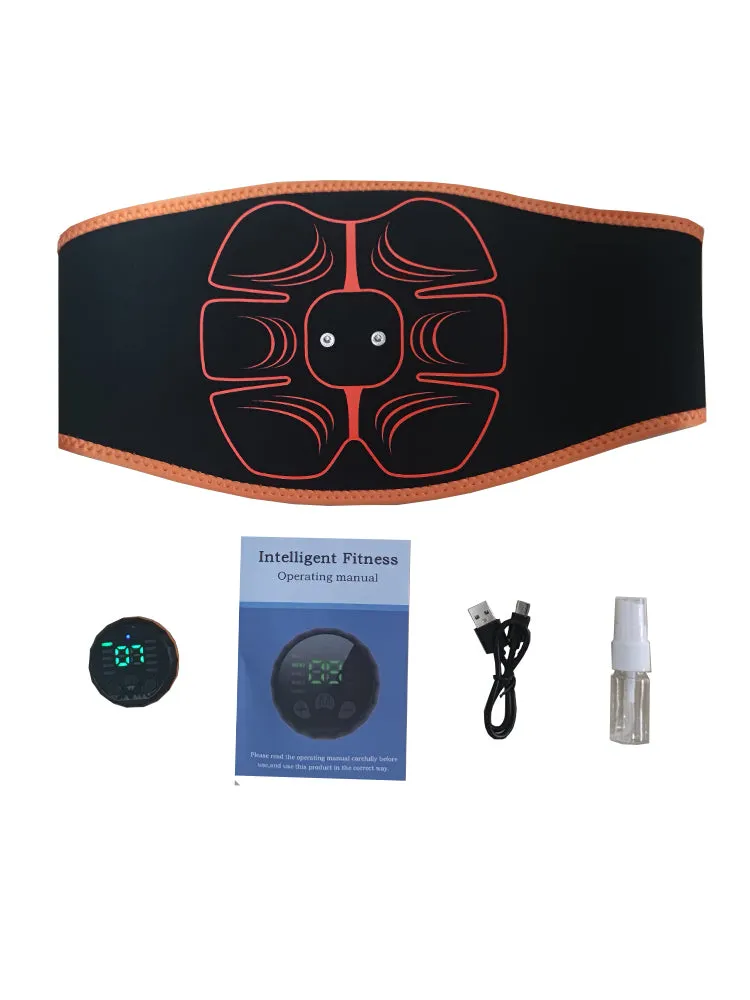 Premium ABS Muscle Stimulator EMS Abdominal Trainer – USB Rechargeable Vibration Fitness Belt for Home Gym, 10 Modes, 30 Intensity Levels, Wearable Electrostimulation Massager for Abs & Waist