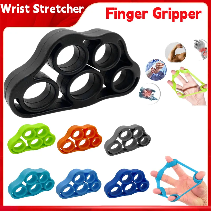 Premium Silicone Wrist Stretcher & Finger Gripper Expander - 5-Finger Carpal Strength Trainer for Hand, Grip & Injury Recovery - Ideal for Gym, Muscle Relaxation, and Fitness Training - Portable & Easy to Use
