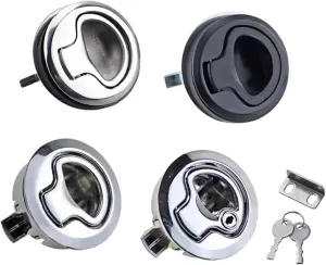 Pull Rebound Type Internal and External Two-Way Opening Embedded Push Handle Lock Rv Tool Box Lock 1Pcs(ZDC-Key-50mm)