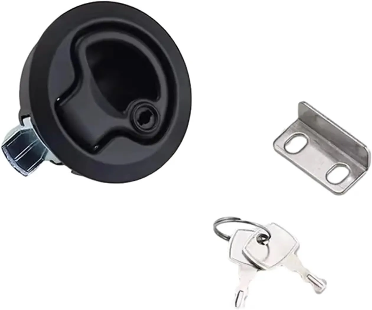 Pull Rebound Type Internal and External Two-Way Opening Embedded Push Handle Lock Rv Tool Box Lock 1Pcs(ZDC-Key-50mm)