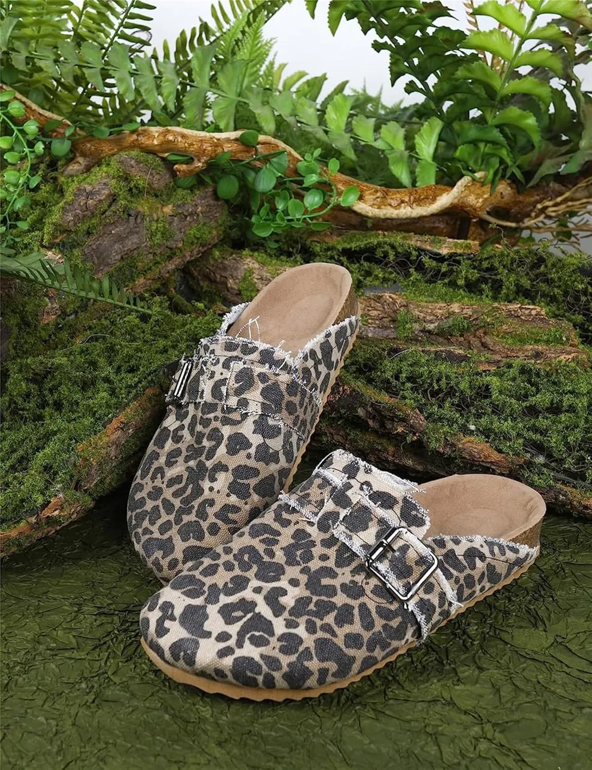 RACHAPE Canvas Loafer Women's Vintage Clogs Flat Slides Slip On Mules Shoes Low Top Backless Casual Sneakers for Walking