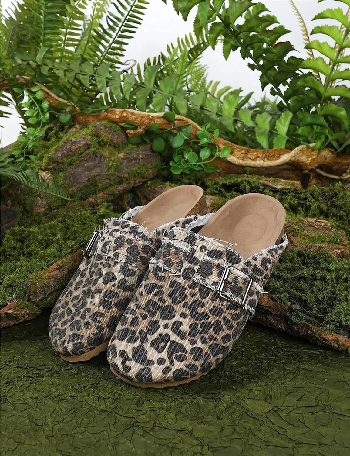 RACHAPE Canvas Loafer Women's Vintage Clogs Flat Slides Slip On Mules Shoes Low Top Backless Casual Sneakers for Walking
