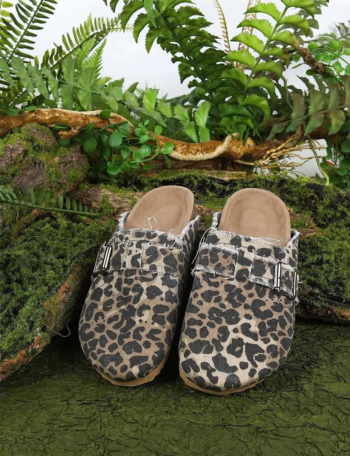 RACHAPE Canvas Loafer Women's Vintage Clogs Flat Slides Slip On Mules Shoes Low Top Backless Casual Sneakers for Walking