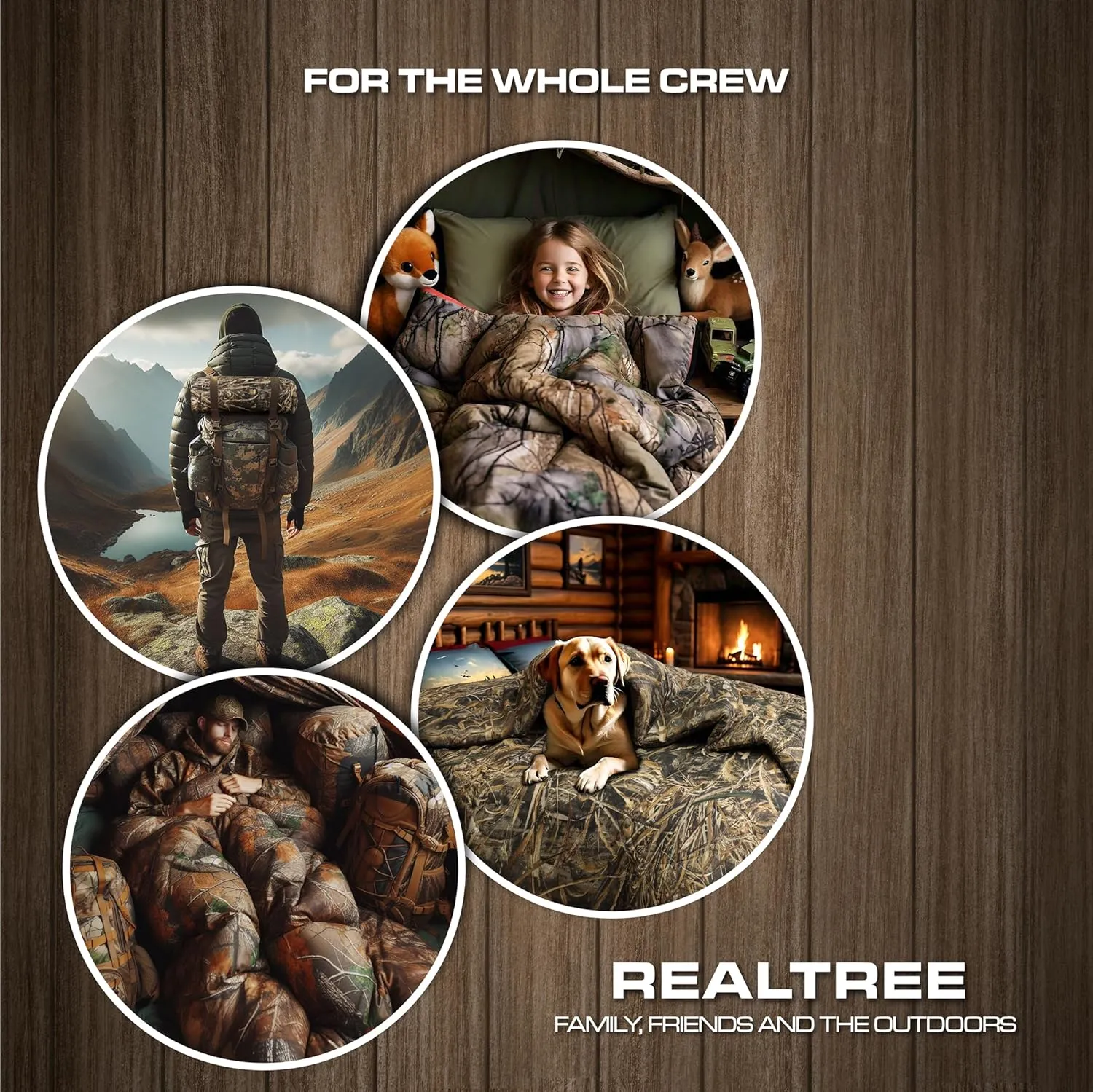 Realtree All Purpose Camo Bedding Queen Sheet Set 4 Piece Polycotton Rustic Farmhouse Bedding for Lodge, Cabin & Hunting Bed Set – Perfect for Outdoor Camouflage Bedroom - (60"x80")