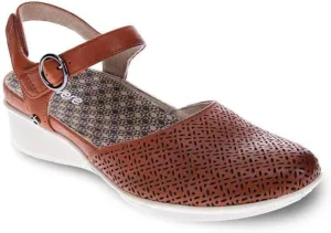 Revere Calabria Closed Toe Sandal - Elegant Wedge with Laser Cutouts - Adjustable Back Strap - Removable Comfort Footbed with Arch Support
