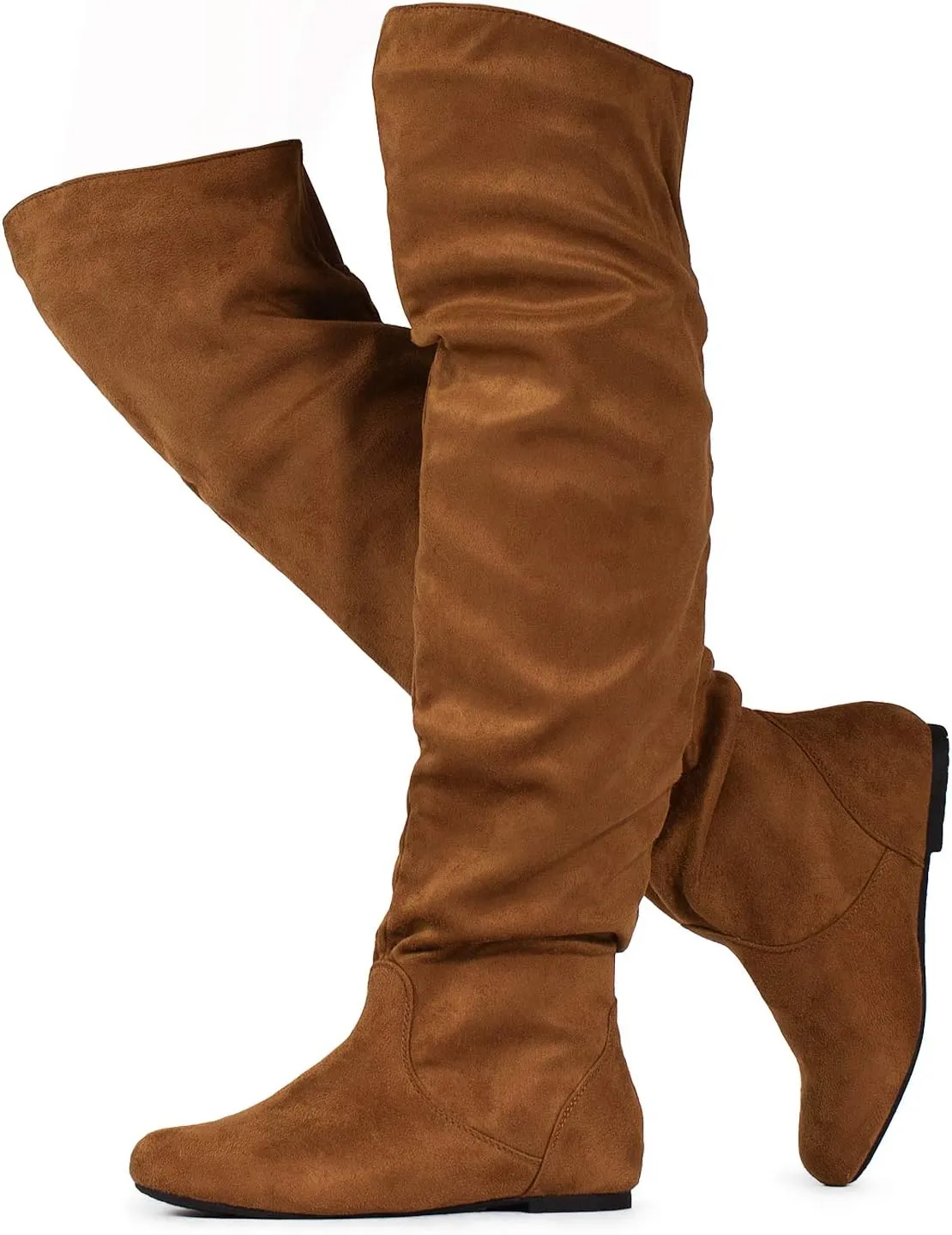 RF ROOM OF FASHION Women's Over The Knee Flat Heel Slouchy Boots (Available in Regular and Wide Calf)
