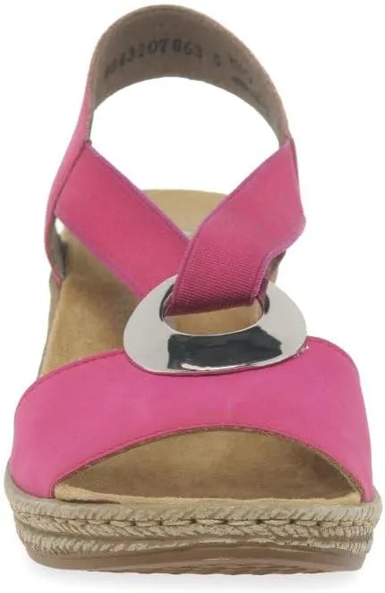 Rieker Women's wedge heel slip on sandals