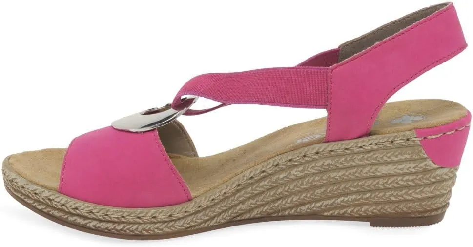 Rieker Women's wedge heel slip on sandals