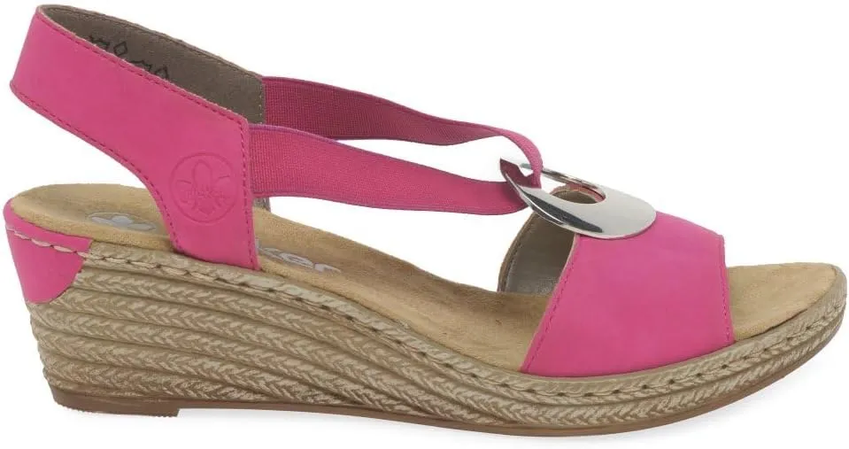 Rieker Women's wedge heel slip on sandals