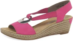 Rieker Women's wedge heel slip on sandals