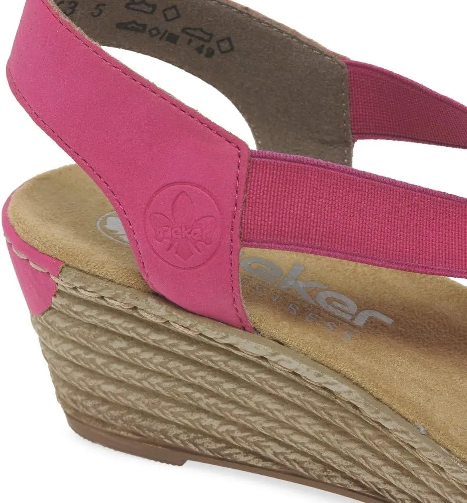Rieker Women's wedge heel slip on sandals
