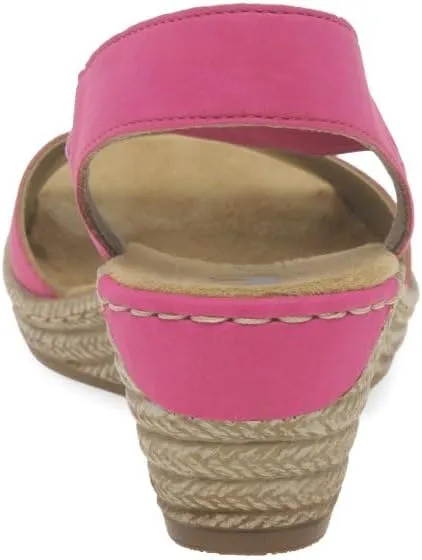 Rieker Women's wedge heel slip on sandals