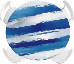 Round Fitted Tablecloth Blue and White Street Art Waterproof Table Cover for Indoor Outdoor Holiday Party Abstract Graffiti Painting Elastic Edged Tablecloths Fit Up 55"-60" Tables