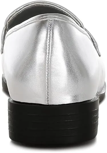 Rugle Metallic Faux Leather Flat Loafers