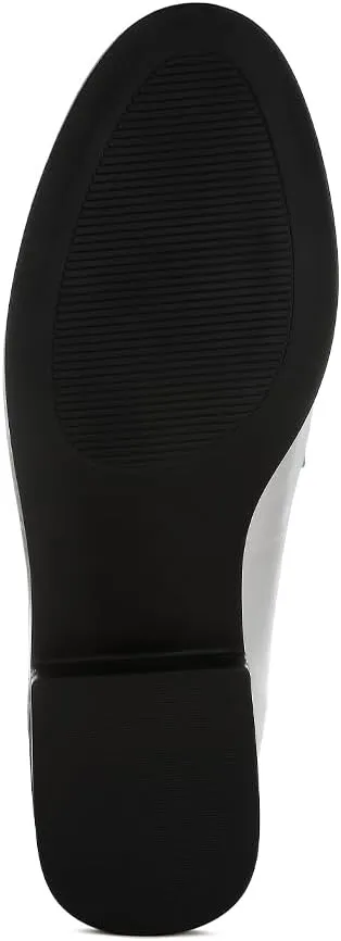 Rugle Metallic Faux Leather Flat Loafers