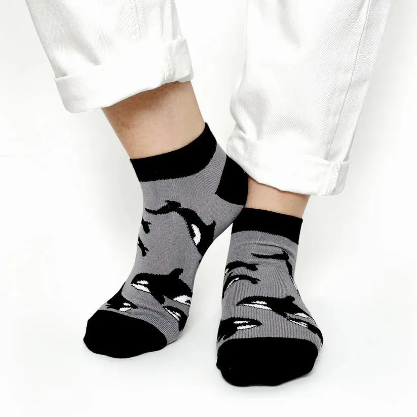 Save the Orcas Bamboo Trainer Socks by Bare Kind