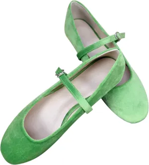 Stunner Women's Mary Jane Flats Fashion Round Toe Ballet Flats Comfortable Ankle Strap Flats Slip On Dress Flats