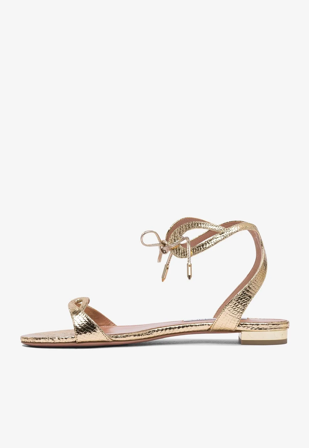 Tessa Metallic Leather Flat Sandals