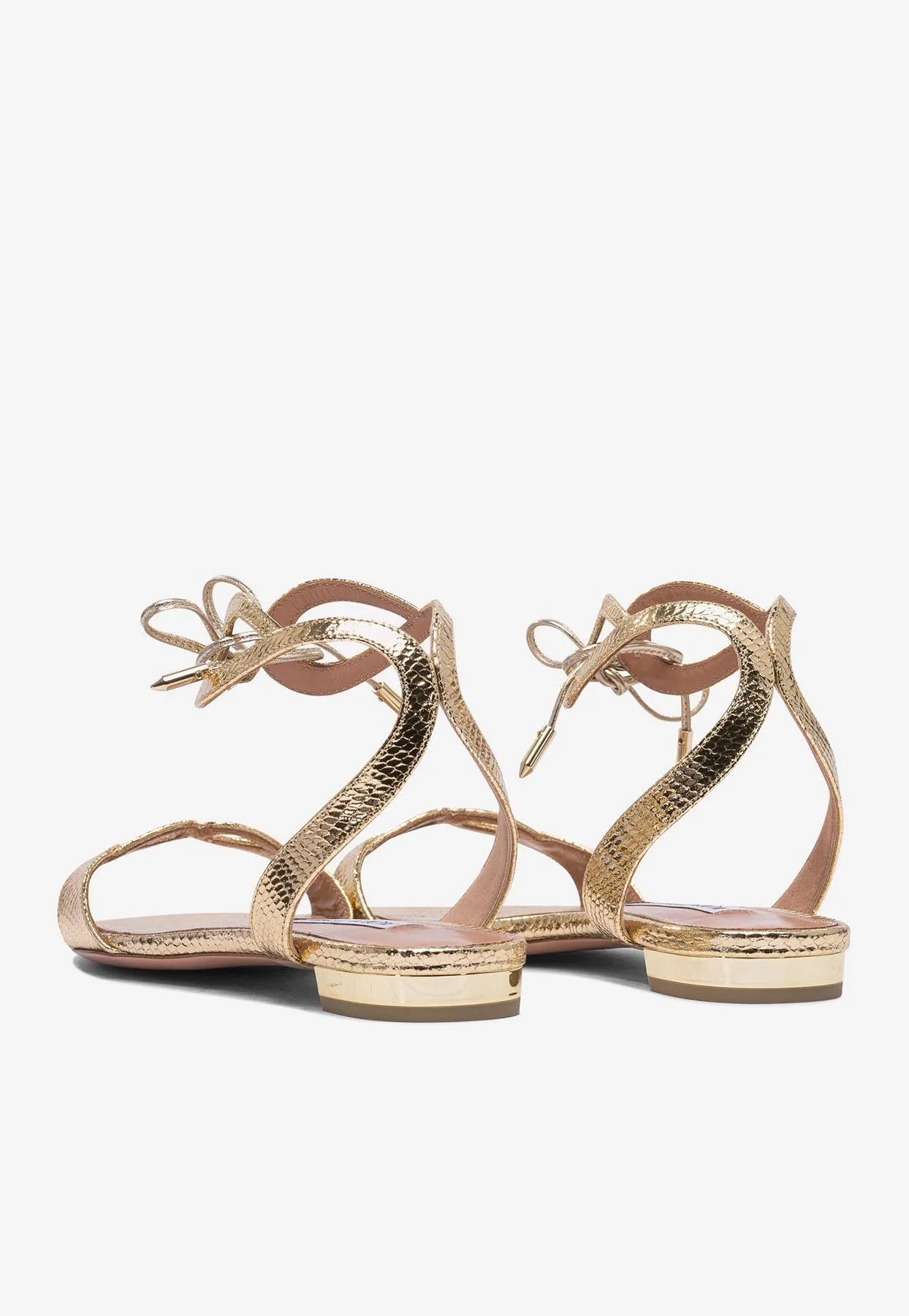 Tessa Metallic Leather Flat Sandals