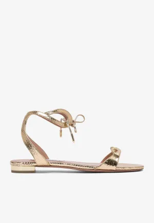 Tessa Metallic Leather Flat Sandals