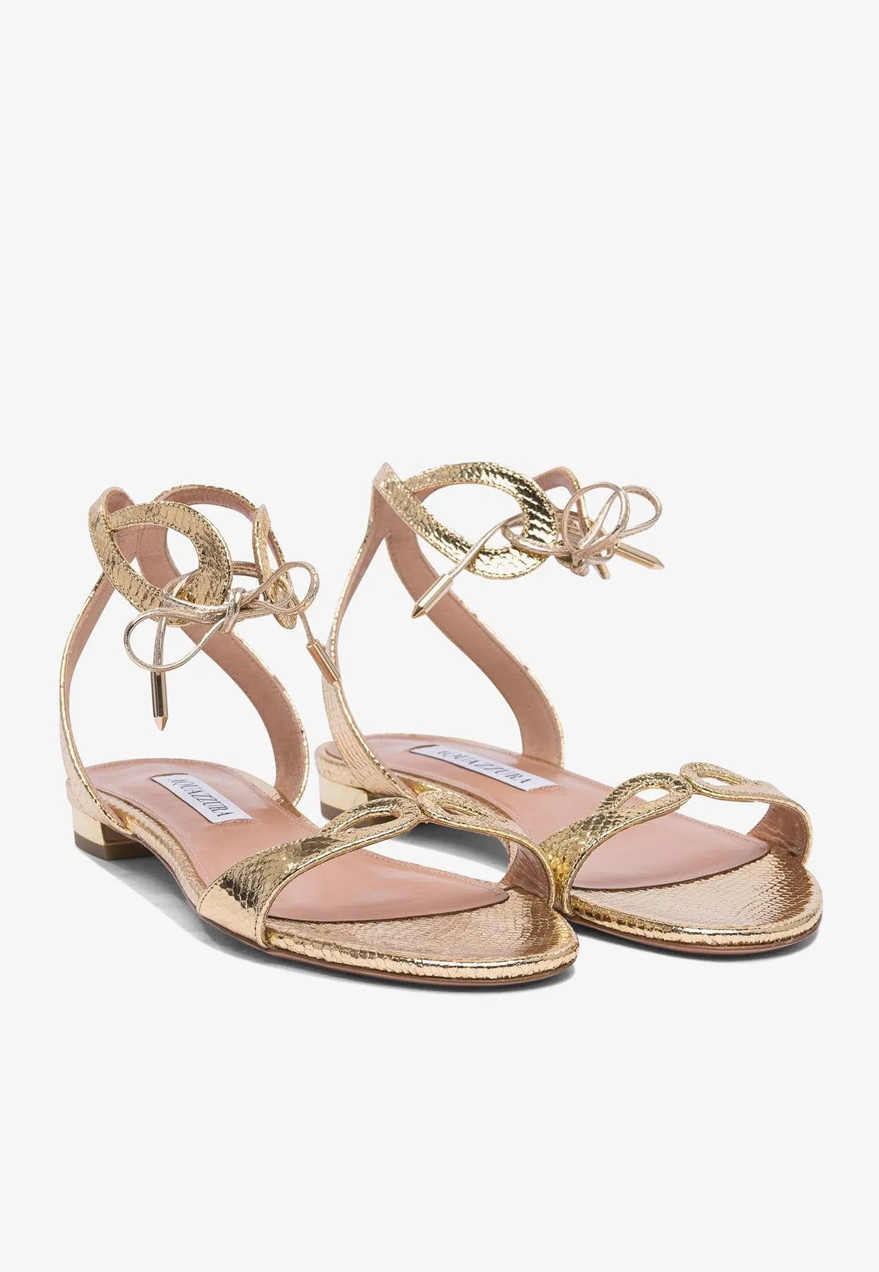 Tessa Metallic Leather Flat Sandals
