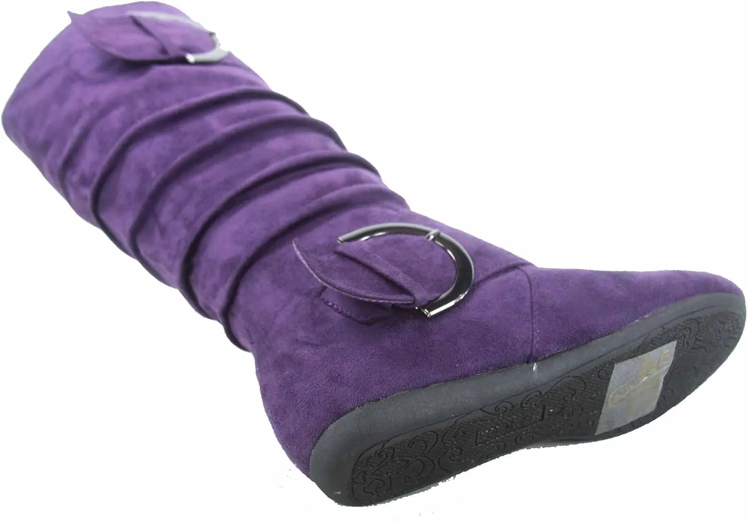 TOP Moda Bank-81 Women's Fashion Round Toe Flat Heel Zipper Buckle Slouchy Mi.