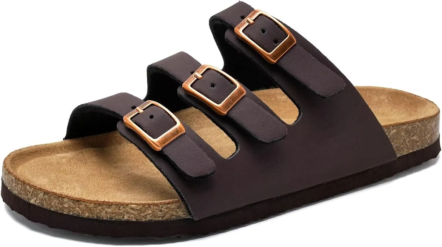 Torotto Boys Girls Sandals with Cork Footbed Adjustable Buckle Casual Slides Sandals Open Toes Flat for Kids Toddler