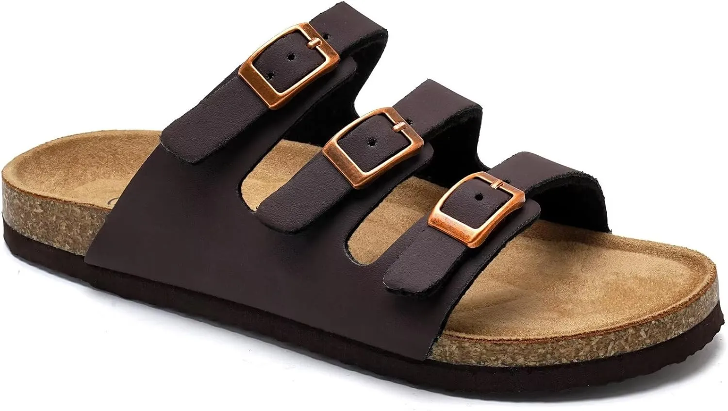 Torotto Boys Girls Sandals with Cork Footbed Adjustable Buckle Casual Slides Sandals Open Toes Flat for Kids Toddler
