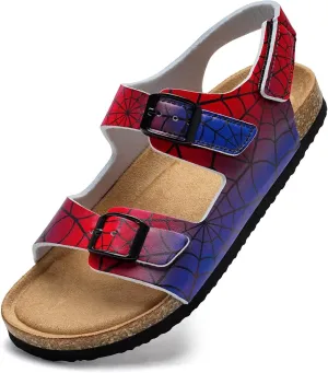 Torotto Girls Boys Sandals with Cork Footbed Adjustable Buckle Casual Slides Sandals Open Toes Flat for Kids Toddler