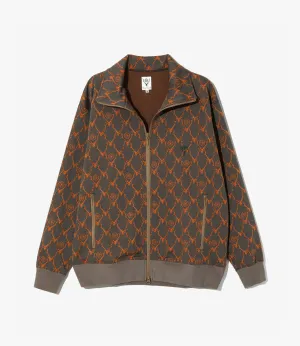 Trainer Jacket – Orange Skull & Target Jacquard