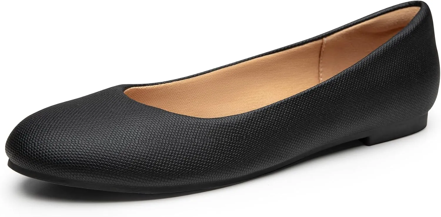 Trary Flats for Women Dressy Comfortable, Ballet Flat,Black Nude Flats Shoes