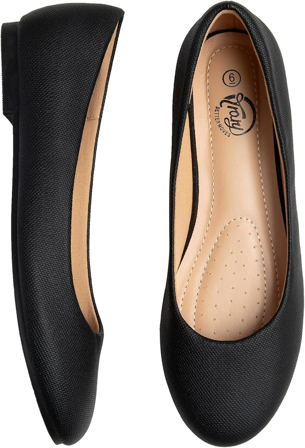 Trary Flats for Women Dressy Comfortable, Ballet Flat,Black Nude Flats Shoes