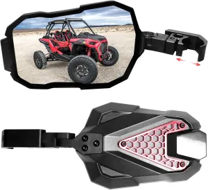 UTV Mirrors, UTV Side Mirrors for 1.5-2.0 Inch Roll Bar Compatible With Kawasaki Mule, Honda Pioneer SXS, Can-Am Maverick X3, Polaris RZR, Kubota RTV, Go Karts