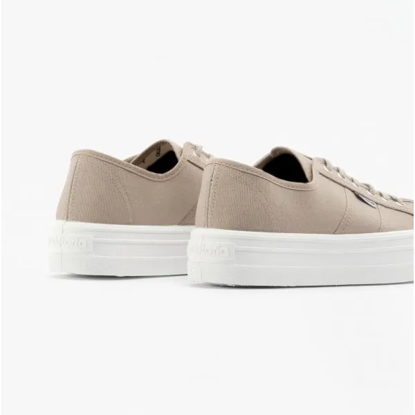 Victoria BARCELONA Womens Platform Canvas Trainers Beige