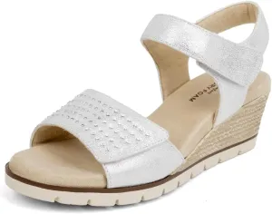 VJH confort Women's Wedge Sandals, Comfort Memory Foam Rhinestone Sandal with Adjustable straps