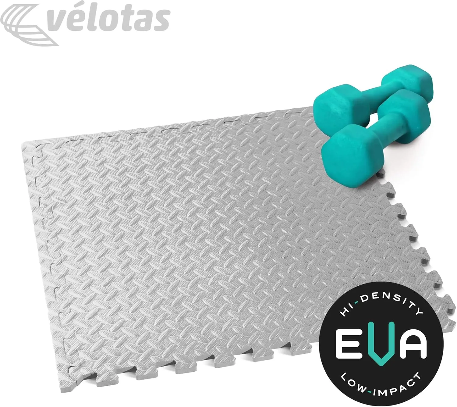 We Sell Mats 1/2 Inch Interlocking EVA Foam Personal Fitness Mat, Diamond Plate Exercise Mats for Indoor Workout, 24 in x 24 in