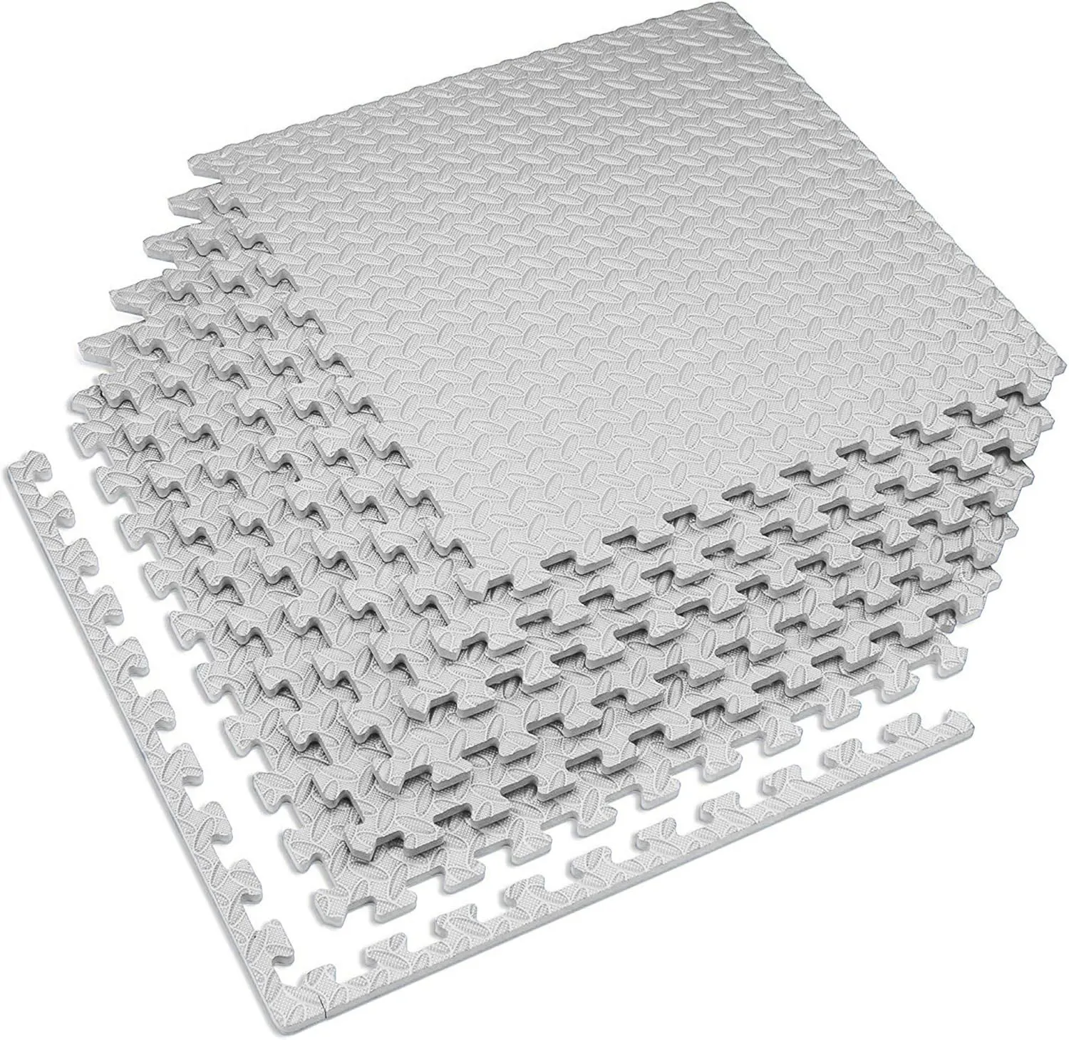 We Sell Mats 1/2 Inch Interlocking EVA Foam Personal Fitness Mat, Diamond Plate Exercise Mats for Indoor Workout, 24 in x 24 in