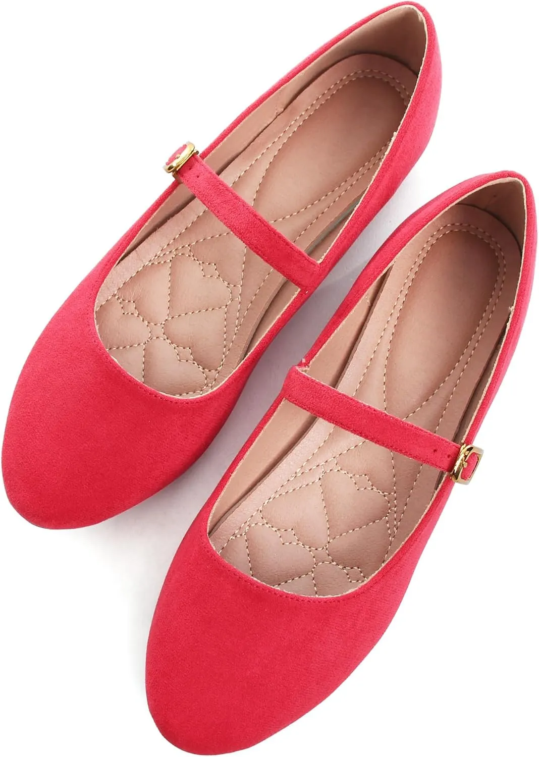 WENJIAZHIZHI Women's Ankle Strap Mary Jane Flats Shoes for Women Comfortable Round Toe Casual Slip-On Ballet Walking Flats Dress Shoes