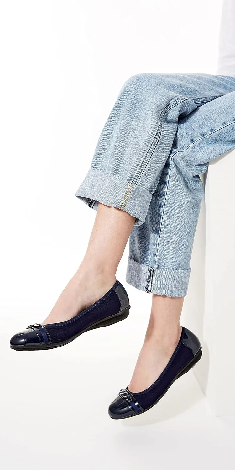 XAPPEAL Faye - Women's Slip-on Round Toe Accented Dress Ballet Flats