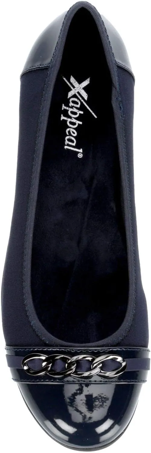 XAPPEAL Faye - Women's Slip-on Round Toe Accented Dress Ballet Flats