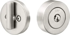 Yale Home 4881619FR Flat Round Single Cylinder, Satin Chrome Deadbolt