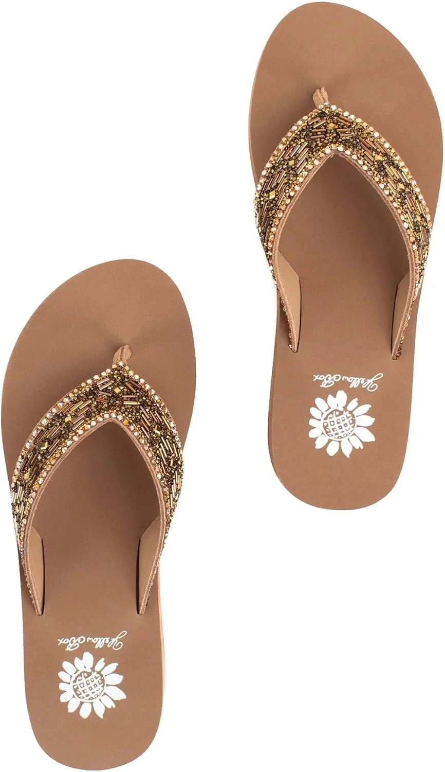 Yellow Box Women's Salima Wedge Sandal, Platform Flip-Flop, Round Toe, Medium-High Heel, Signature EVA