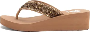 Yellow Box Women's Salima Wedge Sandal, Platform Flip-Flop, Round Toe, Medium-High Heel, Signature EVA