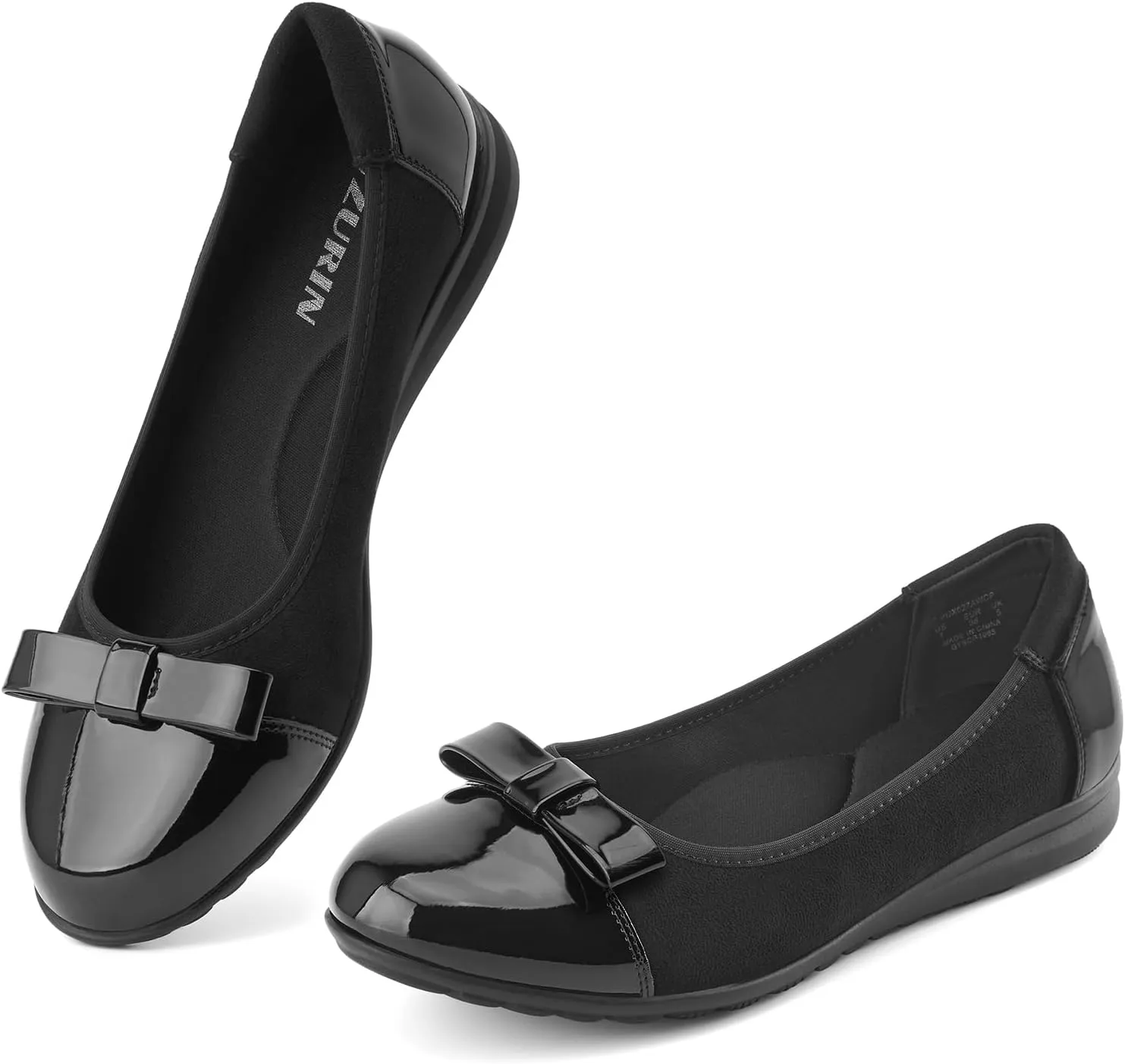 ZURIN Women's Comfortable Ballet Dressy Flats Round Toe Flats Slip On Flats Dress Work Shoes for Business Casual Office